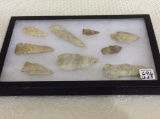 Collection of 9 Arrowheads (Showcase Not Included)