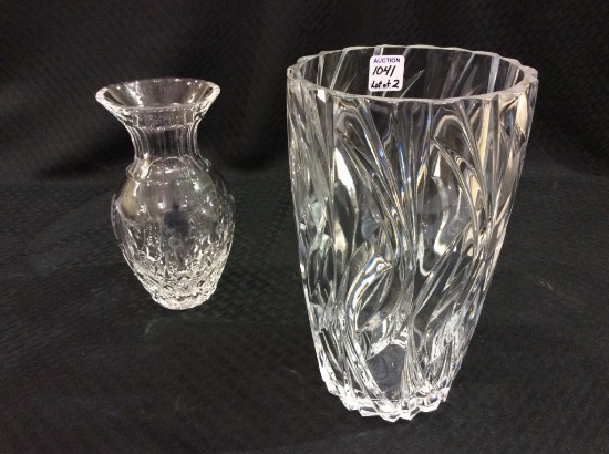 Lot of 2 Glass Vases (Approx. 8 & 10 Inches Tall)