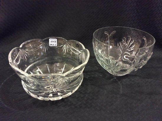 2 Glass Serving Bowls (Approx. 5 & 5 1/2 Inches