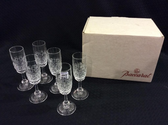 Set of 6 Baccarat Stemmed Champagne Flutes