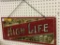 Vintage Glass Mirrored Miller High Life Beer Sign