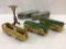 Group of Various Train Pieces Including 3-Metal