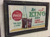 Lg. Framed Coca Cola Adv. Piece-Big King Size