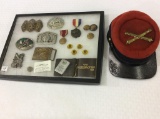 Collection of Trinkets Including Belt Buckles,