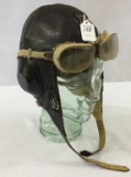 Leather Aviator Hat w/ Goggles