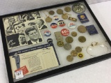 Collection of Mostly JFK Political Pins, Tokens,