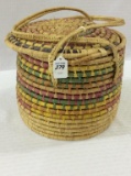 Southwest Style Basket w/ Lid & Handles