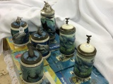 Lot of 6 Seaworld Design Steins in Boxes