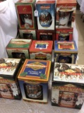 Lot of 12 Budweiser Holdiay Steins in Boxes