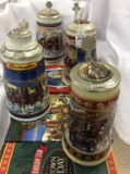 Lot of 4 Budweiser Holiday Steins in Boxes