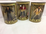 Lot of 3 Elvis Collector Dolls in Packages