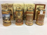 Lot of 4 Budweister Classic Steins In Boxes