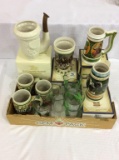 Lot of 12 St. Patrick Design Steins & Beer Glasses