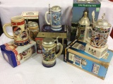 Lot of 6 Olympic Design Steins in Boxes