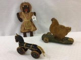 Lot of 3 Vintage Wood Toys