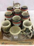 Lot of 10 Various Budweiser Beer Mugs/Steins