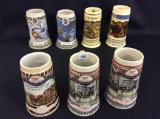 Lot of 7 Various Beer Steins Including