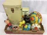 Group of Toys Including Child's Polar Refrigerator