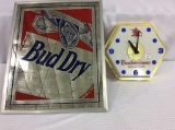 Lot of 2 Includiing Sm. Budweiser Clock &