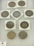 Collection of 9 Morgan Silver Dollars