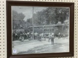 Framed Copy of Photograph Interurban Train Wreck