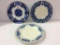 Set of 3 Flo Blue Plates-England & German