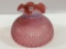 Fenton Cranberry White Opalescent Hobnail