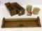 Lot of 6 Including 2 Wood Sewing Machine Drawers,