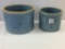 Lot of 2 Blue Pottery Butter or Cheese