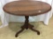 Round Wood Pedestal Lamp Table