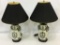 Lot of 2 Oriental Type Table Lamps w/ Shades