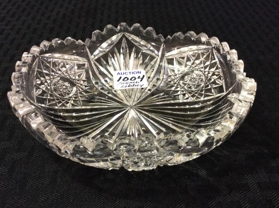 Sm. Cut Glass Dish Signed Libbey in Center
