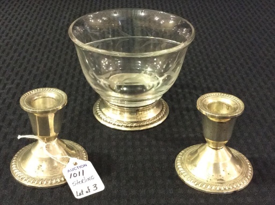 Pair of Dutchin Sterling Silver Candle Holders