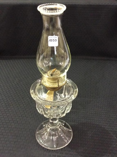 Clear  Glass Pedestal Kerosene Lamp