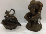 Lot of 2 Contemp. Statues Including