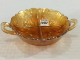 Fenton Two Fruits Marigold Divided Bon Bon Dish