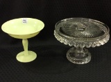 Lot of 2 Including Crystal Cake Stand