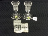 Lot of 3 Signed Waterford Pieces Including Pair of