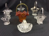 Lot of 7 Various Size & Style Glass Handled