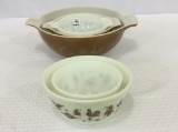 Lot of 2 Pyrex Bowl Sets Including 3 Piece Set