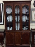 Two Piece Glass Door Lighted China Cabinet