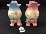 Lot of 2 Hull Bow Knot Vases