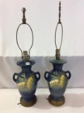 Pair of Roseville Fresia Lamps (Need Cords)