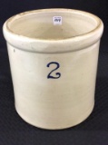 2 Gal Stoneware Crock w/ Cobalt Blue #2 on