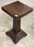 Sm. Wood Pedestal Plant Stand