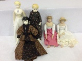 Lot of 5 Contemp. China Head Dolls