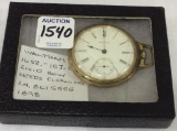 Waltham 1898 15 Jewel Rigid Bow Pocket Watch