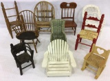Lot of 10 Sm. Decorative Doll Chairs