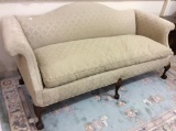 Lg. Upholstered Beige Sofa w/ Downfilled