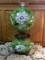 Electrified Floral Paint Dbl Globe Lamp